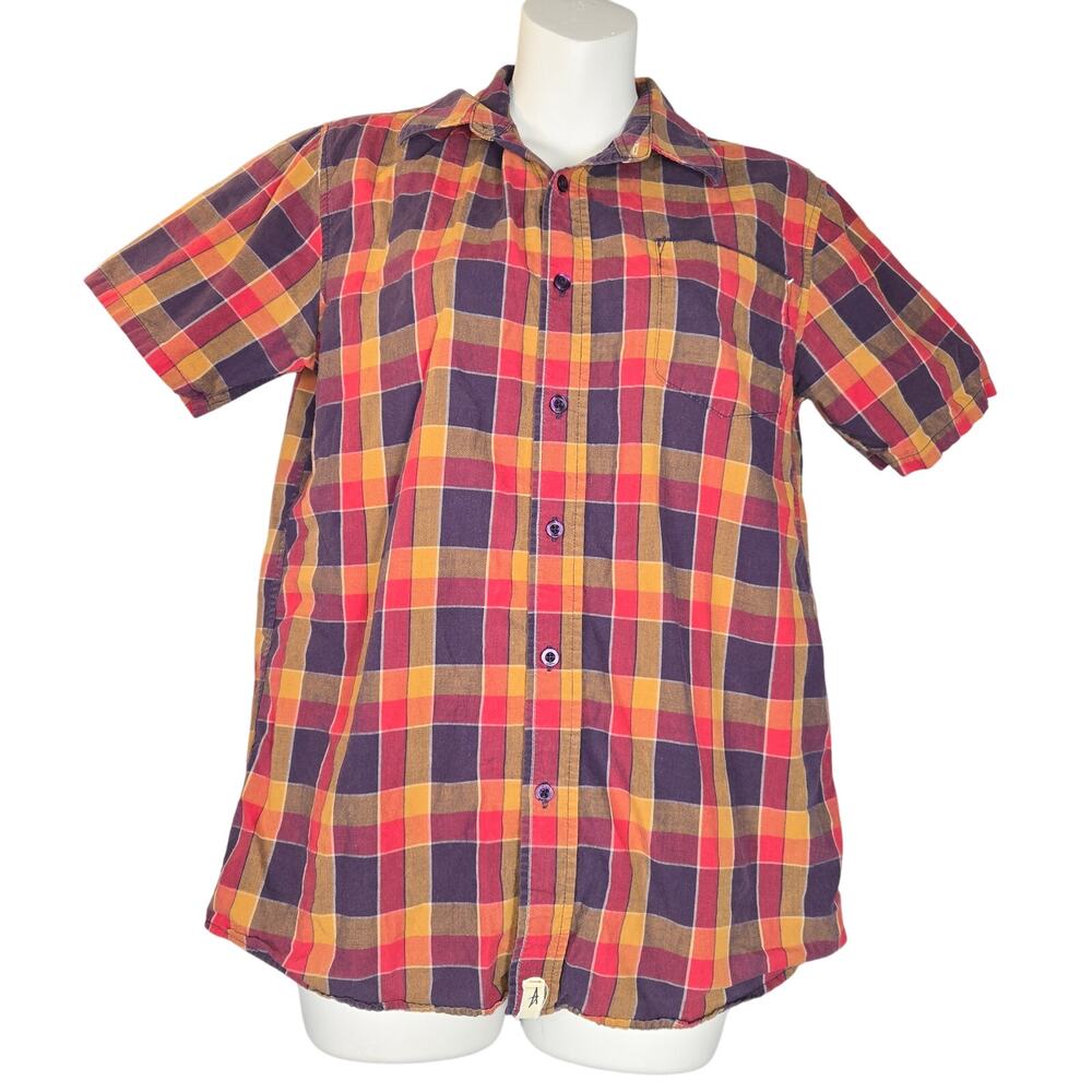 Vtg‎ Altamont Mens Small Button Up Shirt Pretender Plaid Skater Preppy Grunge